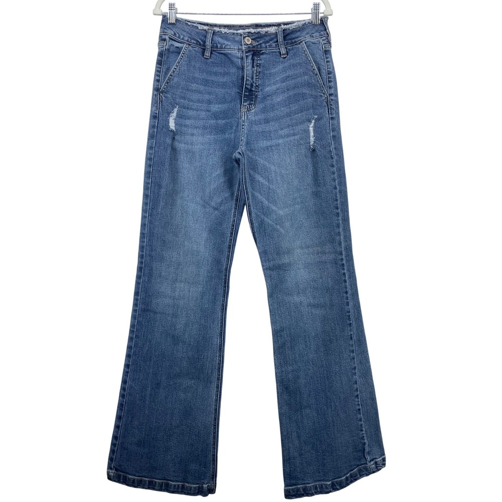 Kancan Size 9/28 Bellingham Holly High Rise Flare Jeans 32x32 Wide Leg High Rise